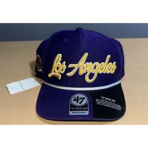 New Los‎ Angeles Lakers OSF '47 Overhand Script MVP DV PURPLE New With Defect
